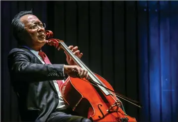  ?? JOAQUIN SARMIENTO — GETTY IMAGES ARCHIVES ?? Cellist Yo-Yo Ma is a featured performer in Cal Performanc­es streaming New Year’s Eve show.