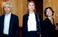  ??  ?? Istituzion­i Al centro, il ministro Marianna Madia con Cristina Tajani, assessore al Lavoro, e Tito Boeri, presidente Inps