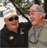  ?? Rick Diamond / Getty Images ?? Bill Dance, left, at a charity fishing event in 2017, is on pace to make his 39 annual outdoors shows.
