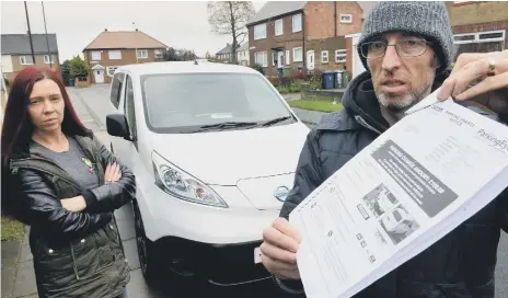  ??  ?? Paul Blakey and wife Sam are distressed about the parking fine.