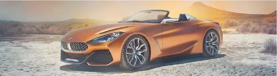  ??  ?? A concept image of the new BMW Z4, which will share a basic platform with the Toyota Supra, but will get BMW-specific underpinni­ngs.