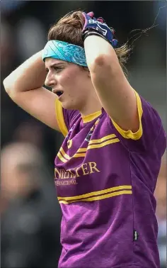  ??  ?? A dejected Róisín Murphy after Wexford lost the replayed National League Division 3 final to Tipperary.