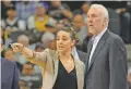  ?? ASSOCIATED PRESS FILE PHOTO ?? Spurs head coach Gregg Popovich, right, sees one simple way for both the NBA and women to mark real progress in the league: hire more women in positions of power. Assistant coach Becky Hammon stands beside him.