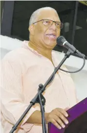  ??  ?? Dr Peter Phillips speaking at Jamaica Conference Centre on September 27 this year