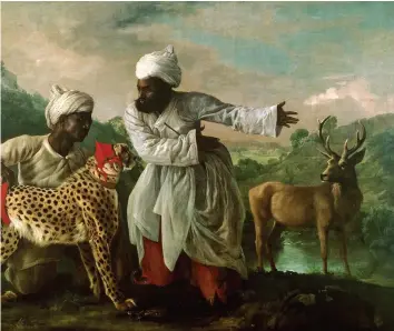  ??  ?? And Stag With Two Indians by George Stubbs shows a big cat sent to George III as a gift