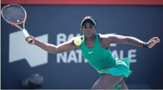  ?? PAUL CHIASSON THE CANADIAN PRESS ?? A semifinal run at last year’s Rogers Cup foreshadow­ed Sloane Stephens winning the U.S. Open.