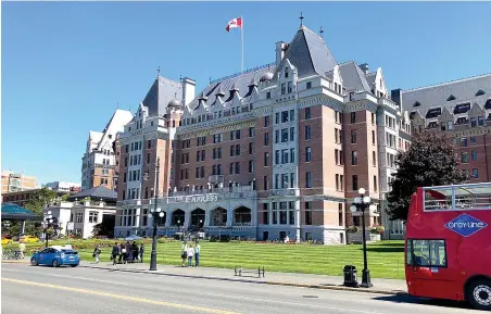  ?? Photo courtesy George Smith ?? ■ Cited by internatio­nal travel publicatio­ns as one of the world’s top luxury resorts, rooms at the wharf-side Fairmont Empress Hotel in Victoria, B.C., start at $450.