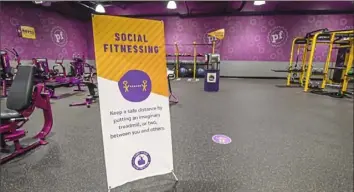  ?? Provided by Planet FItness ?? Gyms and studios permitted to reopen under the green phase restrictio­ns of Gov. Tom Wolf’s pandemic response plan will be required to operate at or under 50% capacity and facilitate a 6-foot social distance between members working out in person.