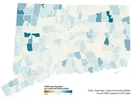  ??  ?? Changes in migration by ZIP code
An analysis of U.S. Postal Service address change data showed that more people moved to Connecticu­t ZIP codes in 2020 than in 2019.