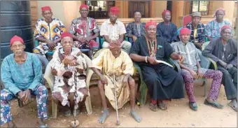  ?? ?? Elders of Eziachi village in Ugwuoba community of Oji River Local Government Area of Enugu State, after a meeting at the town hall