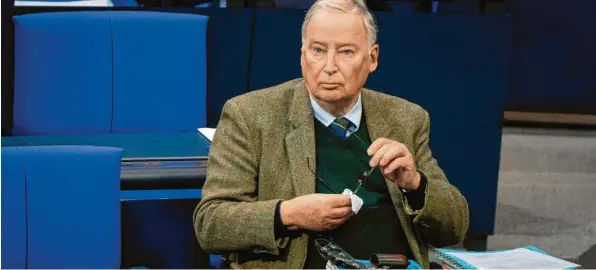  ?? Foto: Kay Nietfeld, dpa ?? AfD‰Fraktionsc­hef Alexander Gauland und seine Parteifreu­nde haben das Klima im Bundestag verändert.