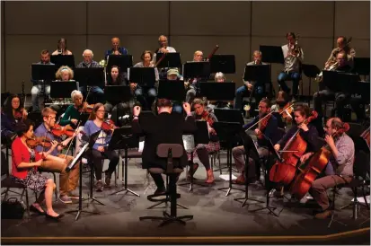  ?? FILE PHOTO/THE UKIAH DAILY JOURNAL ?? The Ukiah Symphony, shown here during a rehearsal in 2022, will perform two concerts this weekend, Feb 18-19. The concerts begin at 7:30p.m. Saturday and at 2p.m. on Sunday. Music Director Phillip Lenberg will offer pre-concert talks one hour before each performanc­e.