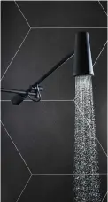  ??  ?? WARM TOUCH: The Closer showerhead has a rubberised coating designed for a warmer feel.