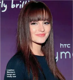  ??  ?? Leighton Meester’s bangs are totally now