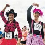  ?? Picture: ISOZAMA PRODUCTION­S Picture: EUGENE COETZEE ?? QUIRKY STYLE: Marushka Moodalay, left, and Venessa Smuts dressed for the occasion at the annual Urban Run on Sunday at the Donkin Reserve