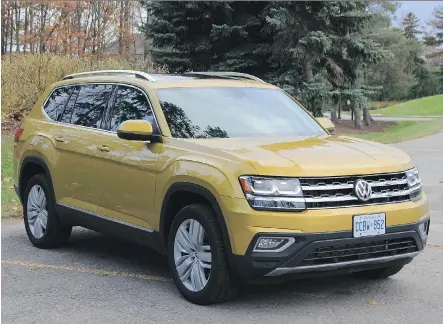  ?? GRAEME FLETCHER/DRIVING ?? 2018 Volkswagen Atlas, a new crossover SUV, is a sort of upsized version of the popular Tiguan model.