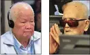  ??  ?? Convicted: Khieu Samphan, left, and Nuon Chea are serving life sentences