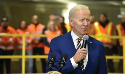  ?? Photograph: Kyle Mazza/Zuma Press Wire/Rex/Shuttersto­ck ?? Joe Biden in New York City on 31 January.