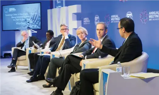  ??  ?? Panellists at a seminar on Debt Vulnerabil­ities and Developmen­t Needs in Low-Income Countries by the IMF