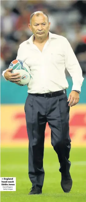  ?? David Rogers/ Getty Images ?? England head coach Eddie Jones