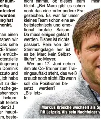  ??  ?? Markus Krösche wechselt als Sportdirek­tor von Paderborn zu
RB Leipzig. Als sein Nachfolger war Daniel Meyer im Gespräch.