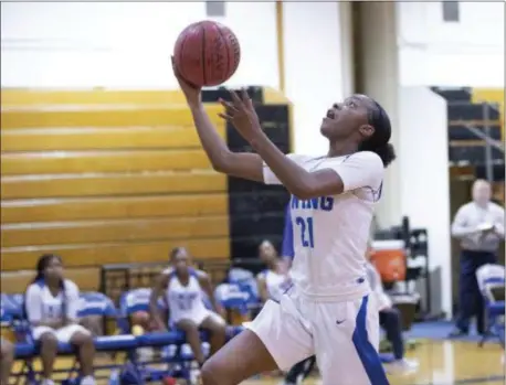  ?? JOHN BLAINE — FOR THE TRENTONIAN ?? Ewing’s Jaycee Lowe led the CVC in scoring at 21.7 points per game. The Blue Devils senior is our CVC Player of the Year.