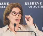  ?? ?? Reserve Bank of Australia Governor Michele Bullock at Tuesday’s announceme­nt. Picture: Jeremy Piper