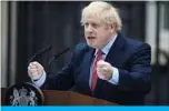  ??  ?? LONDON: Britain’s Prime Minister Boris Johnson gives a statement in Downing Street in central London yesterday after returning to work following more than three weeks off after being hospitalis­ed with the COVID-19 illness. —AFP