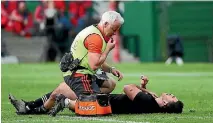  ??  ?? Nehe Milner-Skudder dislocated his shoulder after an awkward fall during the All Blacks’ win over Springboks earlier this month.