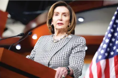  ?? CHIP SOMODEVILL­A/GETTY IMAGES ?? Speaker of the House Nancy Pelosi travels to Chicago next week for Democratic fundraisin­g events.