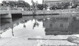  ?? PHOTO COURTESY OF TIM WOLF ?? Tim Wolf left his fishing gear behind to help keep a man from drowning in the Jones Falls near the Eastern Avenue bridge in Baltimore on Sunday morning.