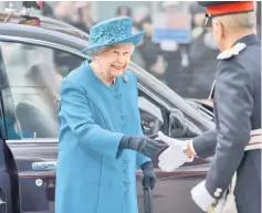  ??  ?? Queen Elizabeth arrives to officially open the National Cyber Security Centre in London, Britain. — Reuters photo