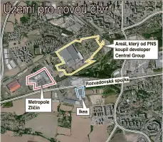  ??  ?? Metropole Zličín Rozvadovsk­á Ikea Areál, který od PNS koupil developer Central Group spojka