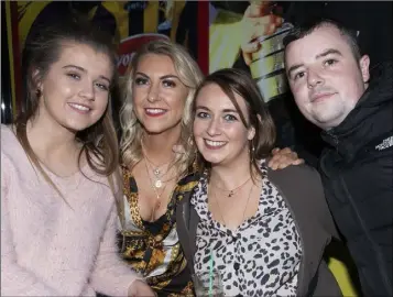  ??  ?? Niamh Walsh, Shirley Flood, Aoife Thomas and James Flood enjoying a night out in Wexford.