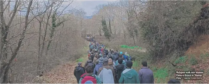  ?? | AMAZON STUDIOS PHOTOS ?? Refugees walk near Idomeni Camp in Greece in “Human Flow.”