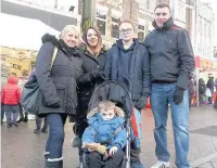  ??  ?? Pictured from left to right are: Maureen Bonazen, 63, Debbie Bonazen, 42, Oliver Davis, 2 (in the pram), Charlie Davis, 11, and Paul Davis, 38.