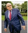  ?? THE NEW YORK TIMES ?? Rudy Giuliani said Sunday that Trump’s legal team would contest any effort to force the president to testify in front of a grand jury.