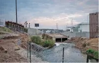  ?? EMILY KASK/NEW YORK TIMES ?? The polluted New River as seen near the border crossing between Calexico, Calif., and Mexicali, Mexico. Noxious sewage contaminat­ed with feces, industrial chemicals and other raw waste crosses the border.