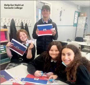  ?? ?? Help for Haiti at Yavneh College