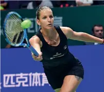  ?? AFP ?? Karolina Pliskova registerd a 6-2 6-4 victory over Caroline Wozniacki at the Singapore Indoor Stadium on Sunday. —