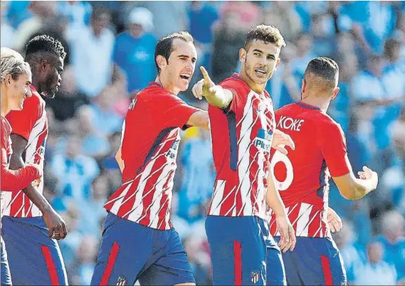  ?? FOTO: SIRVENT ?? Lucas marcó el tanto del triunfo del Atlético de Madrid en el amistoso que disputó ante el Brighton en Inglaterra