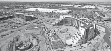  ?? VAI GLOBAL DEVELOPMEN­T ?? An aerial photo taken in April shows the constructi­on progress of VAI Resort.