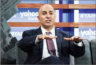  ?? ?? In this Oct. 10, 2019, file photo, Minneapoli­s Federal Reserve president Neel Kashkari speaks at the Yahoo Finance All Markets Summit in New York. (AP)