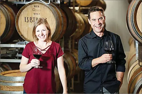  ?? Special to the Herald ?? Nadine Allander is a winemaker and Graham Pierce is director of winemaking at Time Winery in downtown Penticton.