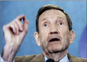  ?? MANUEL BALCE CENETA — THE ASSOCIATED PRESS FILE ?? Former U.S. Attorney General Ramsey Clark speaks Feb. 23, 2006, during a press conference at the National Press Club in Washington.