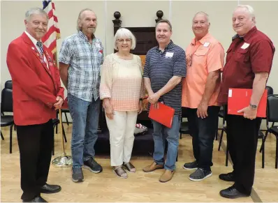  ?? Submitted photo ?? ■ From left are Buddy Sweet, Exalted Ruler, John Fraize, Jenny LaForte, Marvin Baltz, Alfred Henry and Fred Hunter.