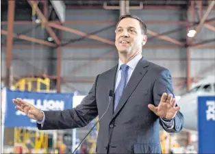  ?? CP PHOTO ?? Ontario PC Leader Tim Hudak addresses the media in Mississaug­a, Ontario in 2014.