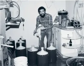  ??  ?? Papazian in 1985. He dumped more than a few early batches. “Experiment­ing provided the only way to knowledge,” he says.
Papazian has kept detailed notes about his yeasty adventures in journals stretching back decades. Volume 4 covers the early ’80s.
