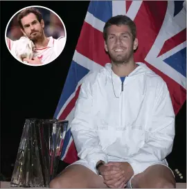  ?? ?? Cam Norrie with the Indian Wells trophy after stunning the world of tennis, including Andy Murray (inset) last week
