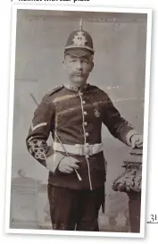  ??  ?? Below: Lance-Corporal of the 3rd London Rifle Volunteer Corps wearing a blue helmet with star plate